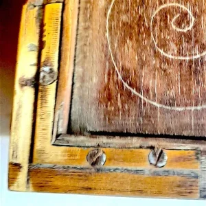 ANTIGUE CHEST - HARD WOOD AND BRASS WITH INTERIOR CONVERSION - Image 6