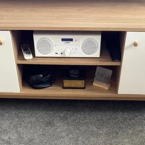 Teak/Beech TV unit 1390x390x470 two door