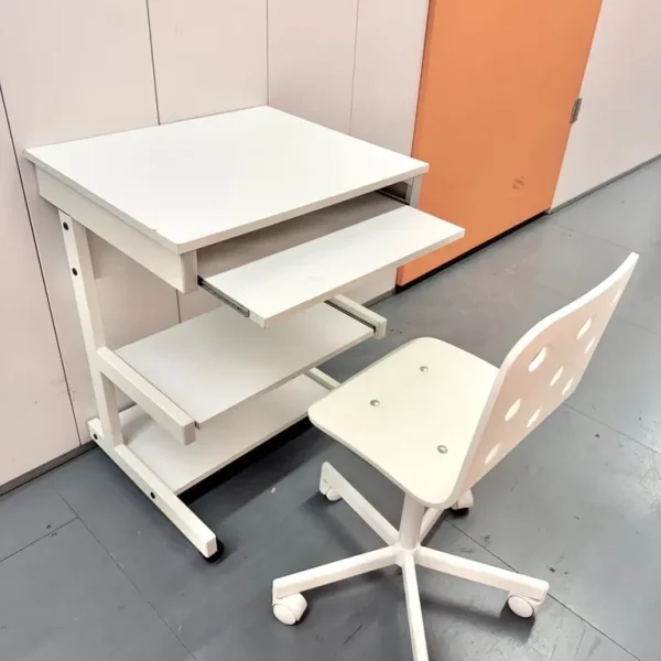 White Computer Desk & Swivel Chair (can sell separately)