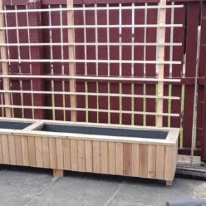 Wooden planter and trellis