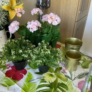 6 Faux Potted Orchids and Extra Plants - Image 7