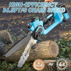 Stonecho Mini Cordless Chainsaw with 8-inch blade - Image 4