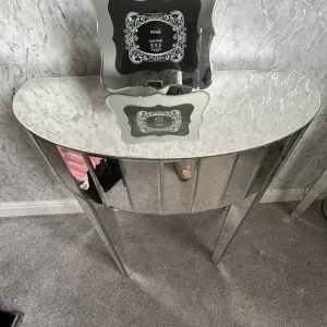 2 mirror glass bedside tables - Image 2