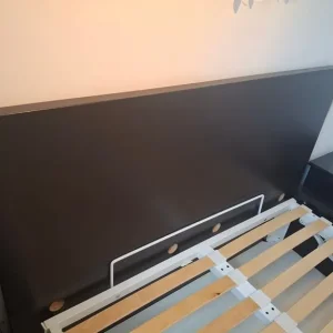 Black Ikea Ottoman Double Bed with Shoe Storage and Bedside Cabinets - Image 3