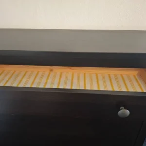 Black Ikea Ottoman Double Bed with Shoe Storage and Bedside Cabinets - Image 7
