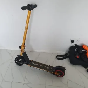 SIMATE Folding Electric Scooter for Kids with LED Lights and Dual Brakes