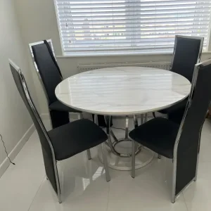 Marble effect dining table