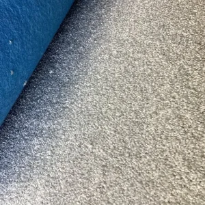 3m x 4m silver grey flecked Saxony pile carpet roll end - Image 5