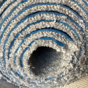 3m x 4m silver grey flecked Saxony pile carpet roll end