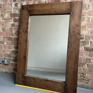 Chunky Vintage Wooden Mirror - Image 3