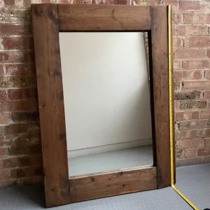 Chunky Vintage Wooden Mirror - Image 4