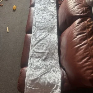 Ring top silver crushed velvet fully lined curtains