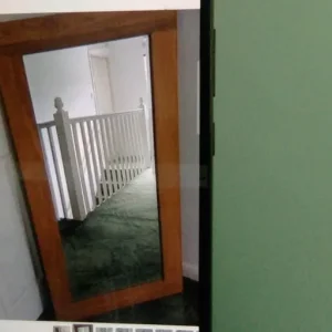 Light to medium oak framed mirror - Image 2