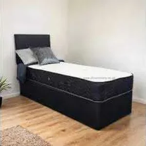 Single divan bed with mattress – ready to use, no assembly