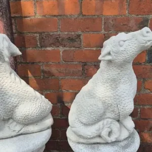 Concrete garden dragon statue