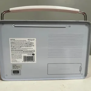 Vintage Radio Shaped Biscuit Tin Red - Image 2