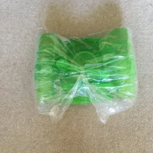 Green plastic cutlery set