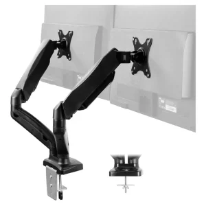 Vivo dual monitor mount - gas arms - fits up to 32” monitors
