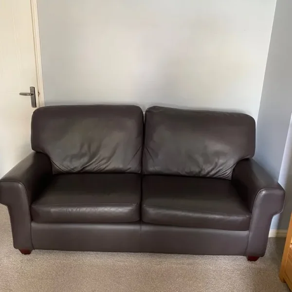 Leather sofa and 2 chairs