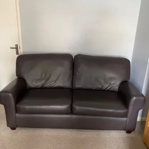 Leather sofa and 2 chairs