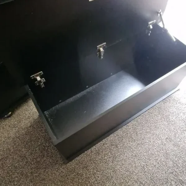 Two Black Wooden Storage Chests