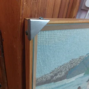 Vintage Embroidered Wool Tapestry of a Seafront Cottage - Image 3