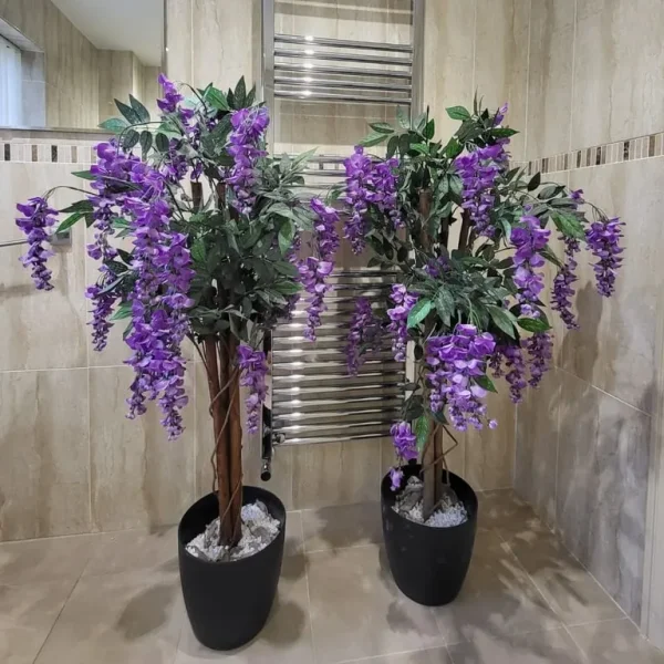 Purple Artificial Wisteria Trees in Floor Planters