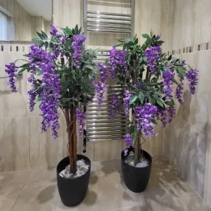 Purple Artificial Wisteria Trees in Floor Planters