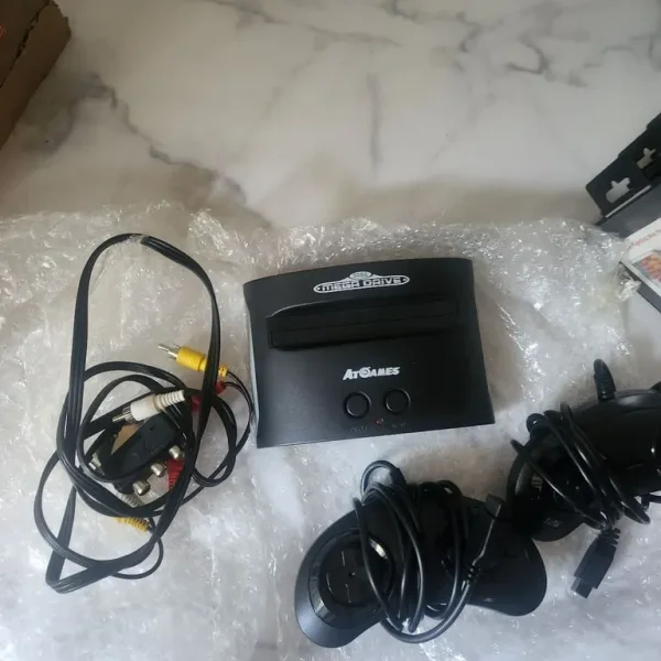 Sega Genesis with games and two controllers