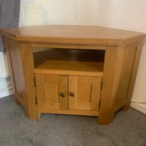 Dunelm solid oak corner tv stand