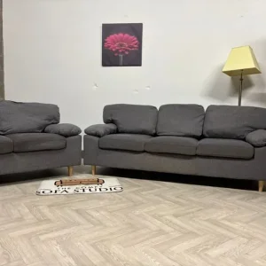 Grey 3 Seater and 2 Seater Sofa Set - Image 2