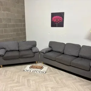 Grey 3 Seater and 2 Seater Sofa Set - Image 3