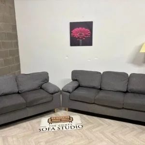 Grey 3 Seater and 2 Seater Sofa Set - Image 4