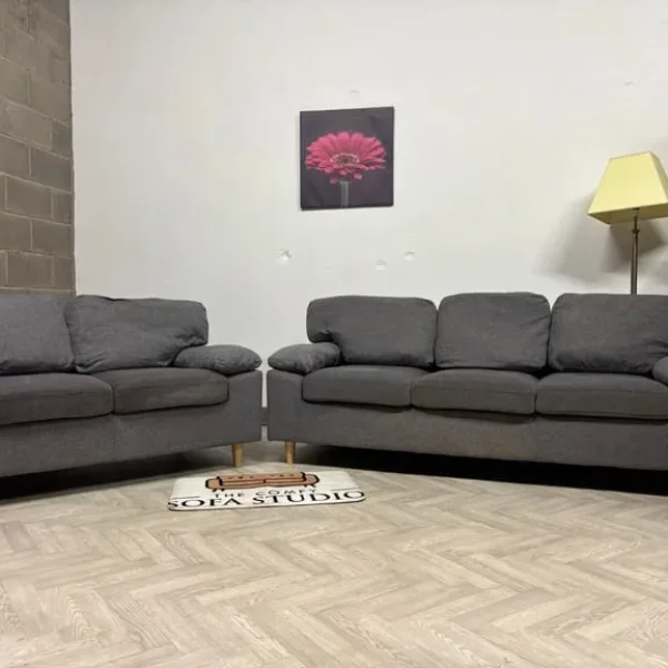 Grey 3 Seater and 2 Seater Sofa Set