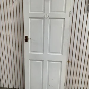 Pine internal 6 panel door in white H187.5cm x W73.5cm - Image 3