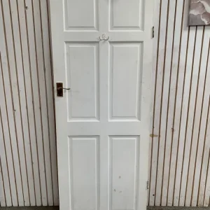 Pine internal 6 panel door in white H187.5cm x W73.5cm - Image 4