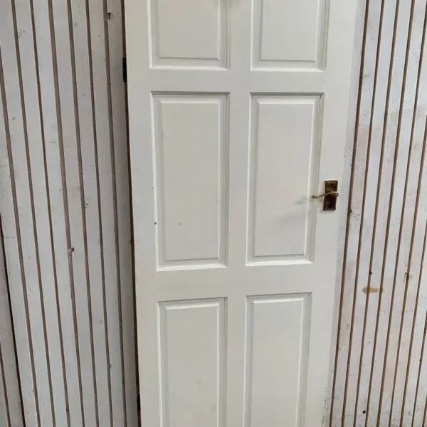Pine internal 6 panel door in white H187.5cm x W73.5cm