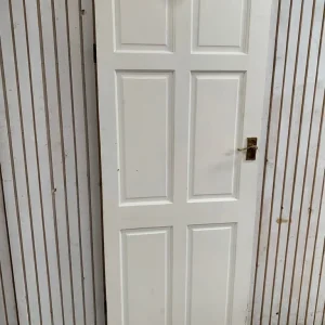 Pine internal 6 panel door in white H187.5cm x W73.5cm