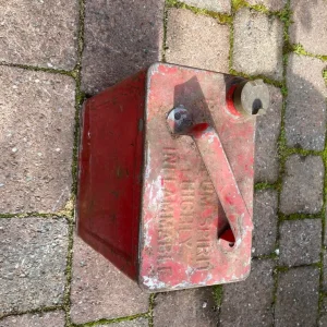 Vintage red petrol can