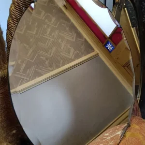 Vintage Scallop Edged Round Wall Mirror - Image 2