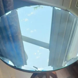 Vintage Scallop Edged Round Wall Mirror - Image 3