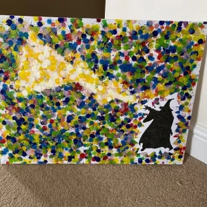 Handmade Crayon and Ink Artworks – 5 Pieces - Image 3