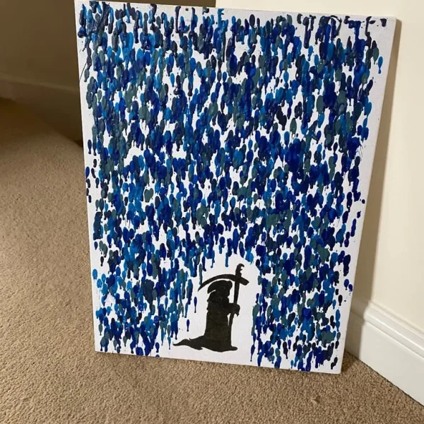 Handmade Crayon and Ink Artworks – 5 Pieces