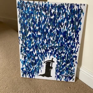 Handmade Crayon and Ink Artworks – 5 Pieces