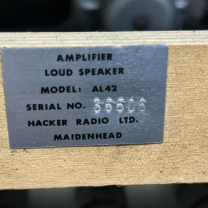 Hacker AL42 valve amplifier and speaker - Image 4