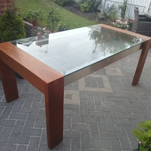 Glass dining room table