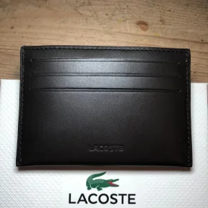 Lacoste Leather Card Holder Dark Brown with Box and Bag - Image 2