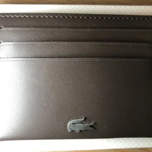 Lacoste Leather Card Holder Dark Brown with Box and Bag - Image 5
