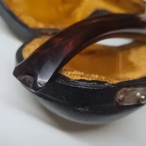 A vintage lion's head meerschaum pipe in original case - Image 7