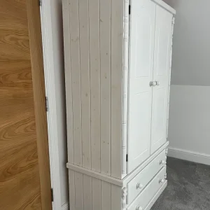 White Pine Wardrobe, double door with two drawers - Image 2